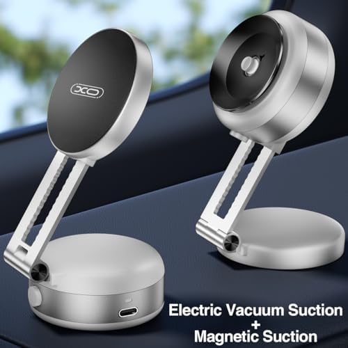 Revolutionary Magnetic Car Phone Holder – Adjustable Vacuum Suction Mount for i Phone 12-16 – Enhanced Stability on Smooth Surfaces – Foldable Design for Optimal Viewing – Hands-Free Navigation & Communication Solution – Durable Lightweight Construction for Everyday Use – Effortless Attachment with Electric Magnetic Technology – Perfect for Mirror, Glass, and Screen Surfaces – Elevate Your Driving Safety with This Essential Accessory