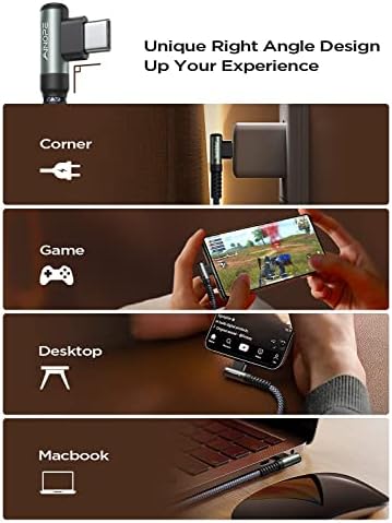 Revolutionize Your Charging with AINOPE 60 W USB C Cable 2-Pack – 10 ft Durable Nylon Braided Right Angle Type C Charger for i Phone 16 Pro Max, Samsung S24, and i Pad Pro – Fast Charging, Enhanced Compatibility, and Long-Lasting Performance