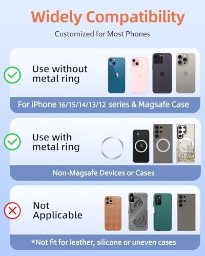 Magnetic Phone Grip Holder for i Phone – Adjustable Mag Safe-Compatible Finger Ring Stand with Fun Designs for Secure Selfies and Video Calls – Lightweight, Durable, and Removable Accessory to Elevate Your Smartphone Experience
