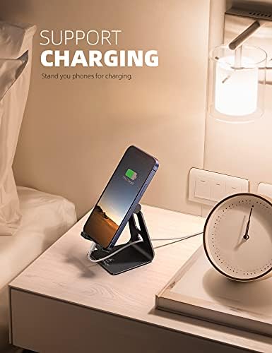 Lamicall Ergonomic Adjustable Smartphone Stand – Versatile Hands-Free Dock for i Phone 16, 15, 14, Plus, Pro Max, 13, 12, X, XS & All Android Phones (4-8″) – Sleek Black Finish with Anti-Slip Grip for Enhanced Efficiency and Comfort at Home or Office – Optimize Your Workspace with Customizable Viewing Angles and Superior Stability