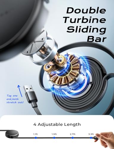 LISEN Multi Charging Cable, 3 in 1 Charging Cable, Retractable Car Charger with Type C/L/Micro USB Ports for iPhone 16 15 14 Pro Max/Samsung Galaxy S25/PS/Kindle, Multi Chargers for All Devices – Enhanced Compatibility and Speed