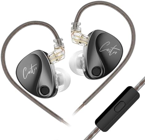 KZ Castor Dual-Dynamic Driver In-Ear Monitors – Customizable Noise-Isolating Earbuds for Audiophiles and Gamers with Ergonomic Design and Detachable 2 PIN-C Cable for Superior Sound Clarity and Comfort on the Go