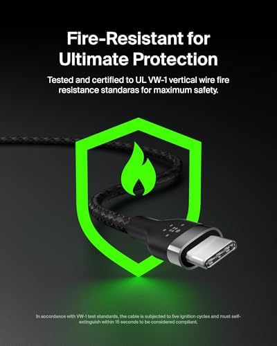 Belkin Boost Charge Flex Silicone USB-A to USB-C Charging Cable (2 M/6.6 ft) – Fast Data Transfer & Durable Design for i Phone 16, Galaxy S25, Pixel 9 & More with Convenient Cable Clip – Tangle-Resistant Flexibility for Ultimate Compatibility and Performance