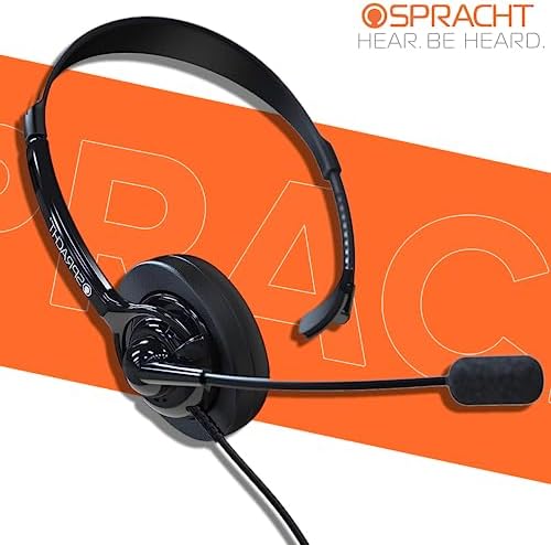 Spracht ZUM350 M Stereo Wired Headset with Universal 3.5 mm & 2.5 mm Adapter | Noise-Canceling Headphones with Microphone for Enhanced Communication | Comfortable Ear Cushions for Prolonged Use on Tablets, Smartphones, & Computers | Ideal for Meetings, Gaming, & Music Enjoyment