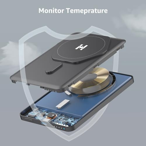 Magnetic Slim Wireless Power Bank – 5000 m Ah Fast Charging USB-C Battery Pack for i Phone 16/15/14/13/12 Series – Ultra-Portable Design with 22.5 W PD Technology for Effortless On-the-Go Charging