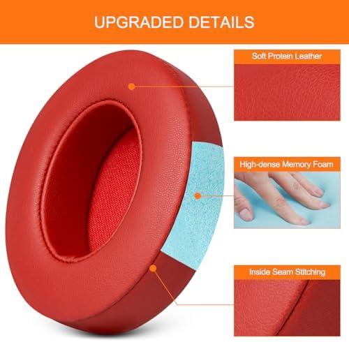 GVOEARS Premium Replacement Ear Pads for Beats Studio 2 & 3 – Ultra-Comfort Memory Foam Cushions with Strong 3 M Adhesive for Reliable Fit – Titanium Grey – Revitalize Your Audio Experience with Enhanced Noise Isolation and Seamless Compatibility