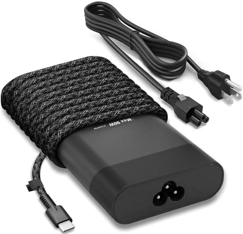 Ultra-Slim 90 W USB-C Laptop Charger for HP Spectre, Envy, Elite Book & Chromebook – Versatile Power Adapter with 11 ft Cable for Enhanced Speed and Compatibility Across Models – Ideal for Spectre x360, Elite x2, Pro Book & More – Reliable Type-C Fast Charging Solution with Multiple Voltage Outputs
