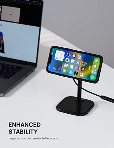 Lamicall All Lock Desktop Magnetic Wireless Charging Phone Mount(USB-C), Need Work with All Lock Airbag Case (Not Included) for iPhone or All Lock Universal Phone Snap Adaptor (Not Included) – Enhanced Compatibility and Speed