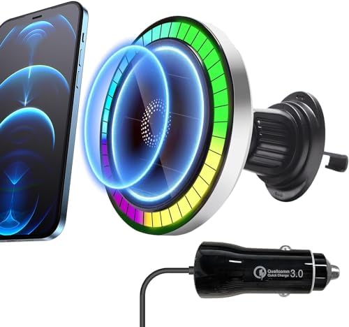 Revolutionary Magnetic Phone Car Mount with Integrated Wireless Charger – 18 W Fast Charging Air Vent Holder for i Phone and Smartphones, 360° Rotatable Design for Optimal Viewing and Enhanced Safety on the Road