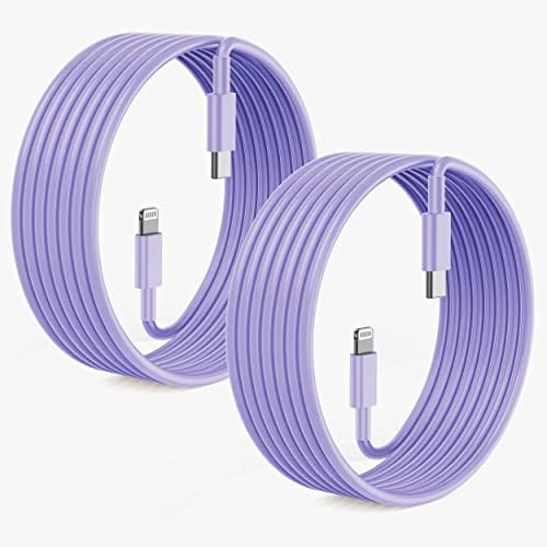 Blue Fast Charger Cable 2-Pack – 6 ft USB Type C to Lightning for i Phone 14/13/12 Pro Max, MFi Certified Charging Cord for Enhanced Speed & Compatibility – Durable Design for Everyday Use