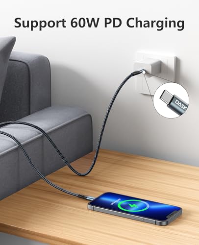 Premium 6 FT USB C to Lightning Charging Cable – 2 Pack for i Phone & i Pad – Fast Charging, MFi Certified, Braided Design for Enhanced Durability & Compatibility with i Phone 14/13/12/11/Pro/MAX/X/8/7 – Ultimate Power Solution for On-the-Go Users