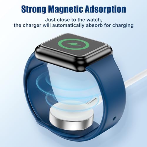Premium 5 W Fast Charging USB C Cable for Apple Watch – 6 ft Magnetic Charger, MFi Certified, Compatible with Series SE2/8/7 & All Sizes 38 mm to 45 mm – Reliable & Efficient Power Solution for On-the-Go Users