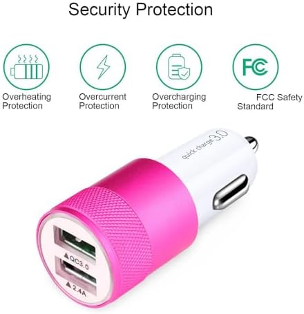 Rapid Charge Dual Port Car Charger – 30 W 5.4 A USB Adapter for Smartphones & Tablets – Universal Compatibility for i Phone, Samsung, LG & More – Compact Travel-Friendly Design with Overcharge Protection Features – Efficient Power Delivery for On-the-Go Charging