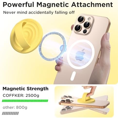Revolutionary Magnetic Phone Ring Grip Holder – Ergonomic Silicone Finger Loop for i Phone Pro Max/Plus, 12/13/14/15/16 Series – Compatible with Mag Safe – Oat Color Enhances Aesthetics and Comfort – 360-Degree Rotation for Effortless Use – Secure Your Device with Style and Stability – Essential Smartphone Accessory for Unmatched Usability and Convenience