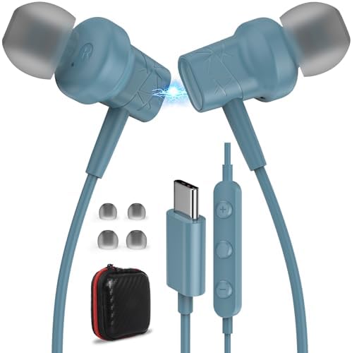Experience Superior Sound with USB C Magnetic Noise Cancelling Earbuds – Perfectly Compatible with i Phone 16 Pro Max & Samsung Galaxy Series – Advanced Noise Isolation for Distraction-Free Listening, Tangle-Free Design for Effortless Storage, and Unmatched Comfort for Daily Use
