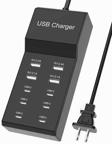 Ultimate Family-Sized 10-Port USB Charging Hub with Smart Auto-Detect Technology – Efficient Multi-Device Power Station for Home and Office – Rapid Charging Solution for Smartphones, Tablets, and Headphones – Safety-Enhanced USB Charger Station for Seamless Connectivity