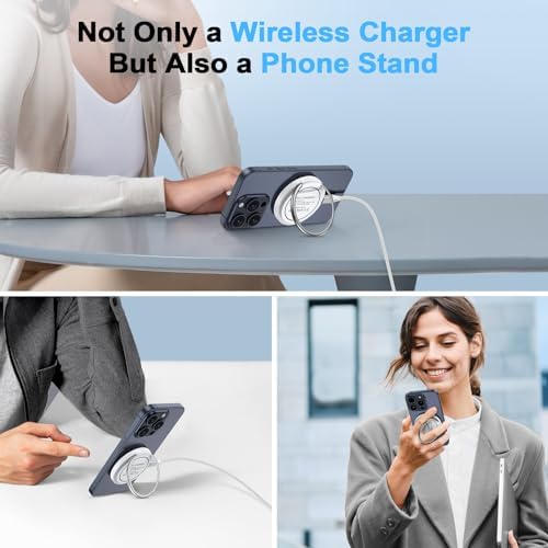 Revolutionary Magnetic Wireless Charging Pad – 15 W Fast Charger for i Phone 12-15, Samsung Galaxy S20-S24, and Google Pixel 6-8 Pro – Includes 20 W USB-C Power Adapter – Ultimate Efficiency and Compatibility for Modern Devices – Sleek & Portable Design for Effortless Charging – Say Goodbye to Cords with Secure Magnetic Connection – Enhanced Safety Features for Overheat & Overcharge Protection – Elevate Your Charging Experience with Cutting-Edge Technology and Unmatched Versatility
