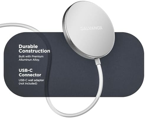 Galvanox 10-Foot Magnetic Wireless Charger for i Phone – Fast 15 W Charging Pad with Enhanced Compatibility, Sleek Anodized Aluminum Design – Stay Connected with Extended Reach and Convenience