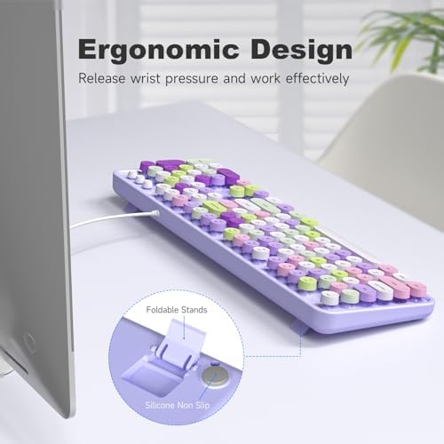 Retro-Inspired Full Size Typewriter Keyboard with Number Pad – Wired USB Keyboards for Windows 7, 8, 10, 11 | Enhance Your Typing Experience with Classic Charm and Modern Efficiency | Perfect for Home and Office Use