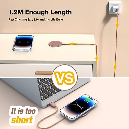 Magnetic Wireless Charging Pad for i Phone 16, 15, 14, 13, 12 & Air Pods 4-2 Pro – Ultra-Thin Aluminum Alloy Design with Strong Magnet for Secure Connection, USB-C/A Compatibility, Perfect for Desk & Travel – Elevate Your Charging Experience with Effortless Convenience and Style