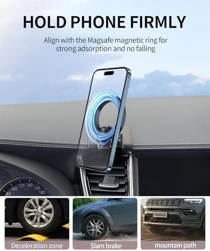 Innovative 360° Rotating Phone Holder for Infiniti QX50 (2019-2025) & QX55 (2022-2025) – Mag Safe Compatible Mount for Optimal Airflow and Effortless Navigation – Durable, Tool-Free Installation Cradle for Enhanced Safety and Stylish Integration in Your Vehicle
