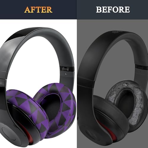 Transform Your Beats Studio Listening with Solo WIT Premium Replacement Ear Pads – Luxurious Soft Protein Leather Cushions Featuring Noise Isolation Memory Foam for Ultimate Comfort and Superior Sound Quality, Vibrant Orange Design for Enhanced Style with Studio 2 & 3 Headphones