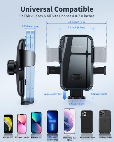 Miracase Universal Car Vent Phone Holder – Enhanced Non-Slip Clip for Safe Smartphone Mounting, Hands-Free Navigation & Communication, Compatible with All Models Including Latest i Phones – Sleek Grey Design for Ultimate Driving Safety and Ease