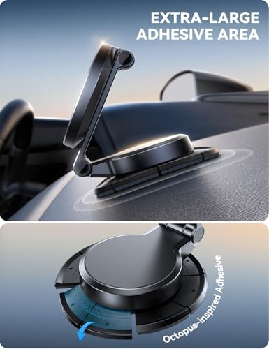 Premium JOYROOM Mag Safe Car Mount Charger – All-Metal 15 W Fast Wireless Charging Solution for i Phone 16 Pro Max Plus & 15/14/13/12 Pro Max Plus – Secure Magnetic Holder in Stylish Dark Blue for Effortless Navigation and Hands-Free Calls, Ultimate Dashboard Accessory