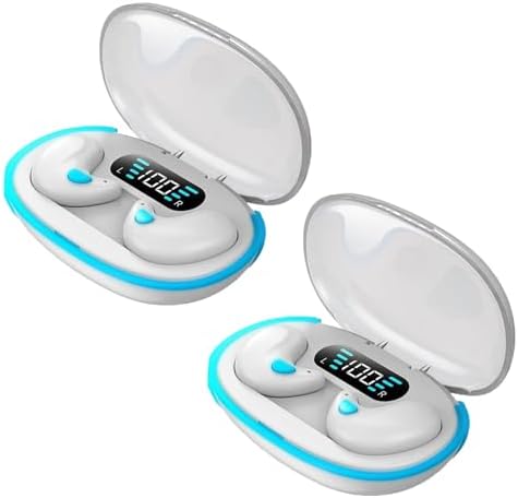 Innovative Bone Conduction Sleep Bluetooth Earbuds – Wireless Noise Cancelling Headphones with Ergonomic Comfort and LED Charging Case – Advanced Bluetooth 5.3 for Enhanced Connectivity, Safe Listening, and Ultimate Relaxation – Ideal for Fitness Lovers and Leisure Seekers