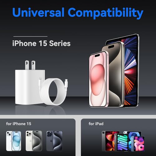 Ultimate i Phone 16 Pro Max Fast Charger with 8 FT USB-C Cable – High-Speed Wall Adapter in Stylish Purple – Compatible with i Phone 15 Series and i Pad Pro – Perfect for Quick Charging on the Go – Enhance Your Charging Experience with Extended Reach and Reliability