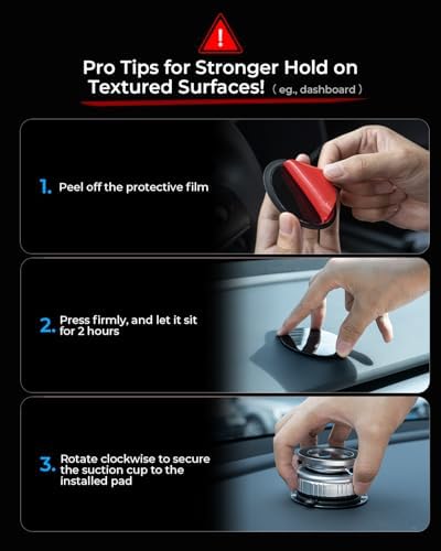 DIMONCOAT 2025 Upgraded 360° Rotation Vacuum Magnetic Phone Holder for Car,for Suction Cup Phone Mount Stand [109+LBS Strongest Suction & Magnetic] Adjustable Swivel Lock, for Your Car/Mirror – Enhanced Compatibility and Speed