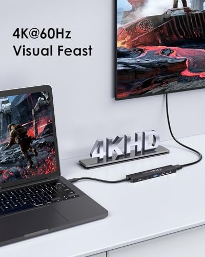 Elevate Your Connectivity with the LENTION USB C Hub: 100 W Fast Charging, 4 K HDMI Output, Dual Card Reader, and Versatile USB 3.0/2.0 Compatibility for Mac Book Pro, Mac Air, Surface, Chromebook, and More – Sleek Space Gray Design for Professionals and Creatives Seeking Enhanced Performance and Productivity