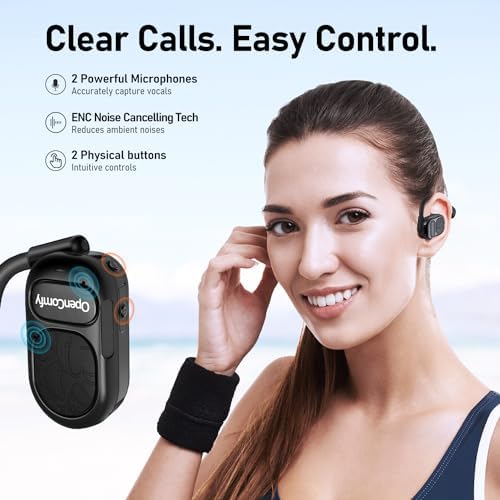 Revolutionize Your Workout with Open Comfy CF201 Bluetooth Headphones – Lightweight Open-Ear Design for Ultimate Ambient Awareness and Premium Sound – Perfect Wireless Earbuds for Running, Gym, and Outdoor Adventures – Sleek White Aesthetic for Style and Safety