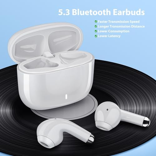 Stylish Pink Wireless Earbuds with Advanced Touch Control – Bluetooth 5.3 Compatibility for Samsung S25/S24 Ultra/S23 FE/S22+/S21 & i Phone 16/15 Pro Max/14 Plus/Pixel 9 XL – Ergonomic Comfort for Extended Listening and Clear Calls