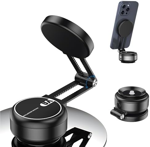 Versatile Electric Suction Cup Phone Mount – Foldable Magnetic Holder for i Phone 16/15/14/13/12 – Hands-Free Convenience for Car, Shower, and Smooth Surfaces – 360-Degree Rotation and Enhanced Stability for Effortless Access