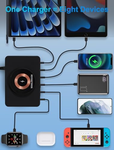 Ultimate 100 W 6-Port USB Charging Station – Fast, Efficient Multi-Device Charger Hub for Home & Office – Smart Technology for Optimal Charging Speed – Compact Design with Safety Features – Perfect for Smartphones, Tablets & More
