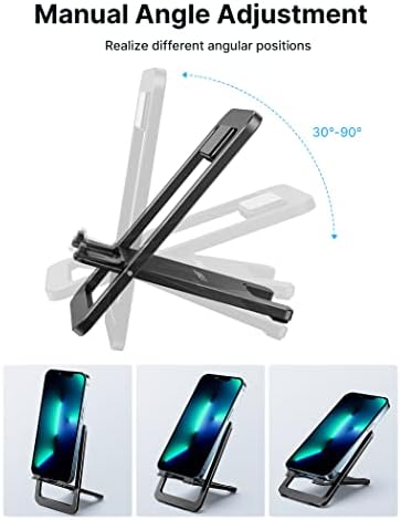 JSAUX Cell Phone Stand [2-Pack] Foldable Aluminum Adjustable Phone Holder for Desk Portable Travel Holder Office Desk Accessories Compatible with iPhone 15 14 13 12 11 Pro Max X Samsung S24 S23 Grey – Enhanced Compatibility and Speed