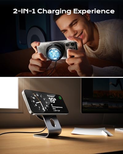 NEWQ Qi2 15 W Fast Wireless Charger Stand with 30 W USB-C Adapter – Semiconductor Cooling Technology for i Phone 16/16 Plus/16 Pro/16 Pro Max/15/14/13 & Air Pods 3/2/Pro – Sleek Design for Enhanced Performance and Compatibility