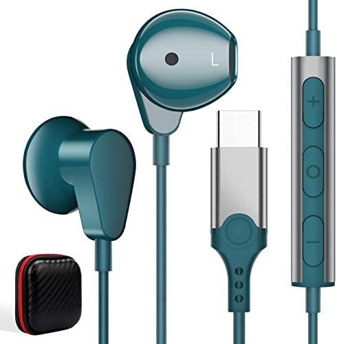 USB C Earbuds for i Phone 16 Pro Max & Android Devices – Premium Hi-Fi Stereo Noise-Canceling Headphones with Built-in Mic for Samsung Galaxy & Google Pixel – Ultimate Comfort & Connectivity for Audiophiles & Casual Listeners