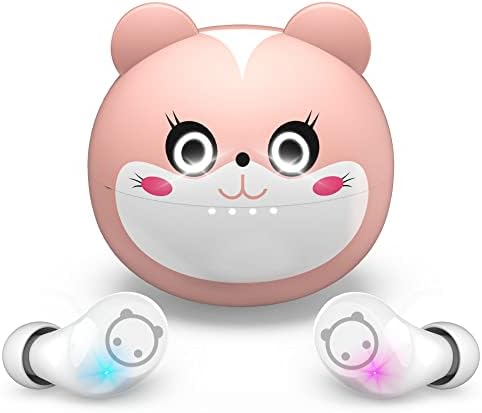 Kids Bluetooth 5.3 Wireless Earbuds with Touch Control – Adorable Pink Kitty Charging Case, IPX5 Waterproof Design, Hi-Fi Stereo Sound, Built-in Microphone for Clear Calls – Perfect for Young Music Lovers and Gamers