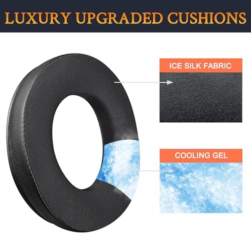 SOULWIT Advanced Cooling Gel Ear Pads for Beyerdynamic Amiron & T-Series Headphones – Luxurious Soft Foam Cushions with Innovative Ice Silk Fabric for Enhanced Comfort and Superior Sound Isolation in Sleek Silver