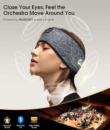 Revolutionary Bluetooth 5.4 Sleep Mask Headphones with Superior HD Sound Quality – Ultimate Comfort Music Headband Perfect for Travel, Yoga, and Running – Exceptional Gift Option for All, Featuring Unmatched Compatibility for an Elevated Listening Experience
