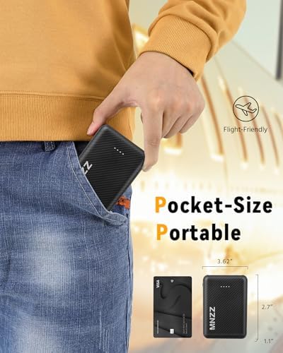 Ultimate MNZZ 7.4 V 10,000 m Ah Portable Power Bank – Fast Charging Battery Charger for Graphene Heated Jackets and Vests, Compact Design with Type-C Input/Output, Ideal for Outdoor Adventures and Device Compatibility