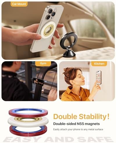 Revolutionize Your Phone Handling with the 2025 Sability Max Magnetic Grip – Unmatched Dual-Sided Magnet and Rotating Ring Design for Mag Safe i Phone 16 Pro Max, 15, 14, 13, 12 & Samsung S25 – Essential Gym Accessory in Chic Grey for Effortless One-Handed Operation and Versatile Device Compatibility