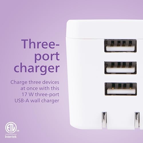 Philips 65 W Ga N Fast Charging Wall Charger – 3-Port USB-C & A Power Adapter for i Phone 15/16 Series & i Pad Pro – Compact, Foldable Design for Ultimate Portability – Efficient Multi-Device Charging Solution