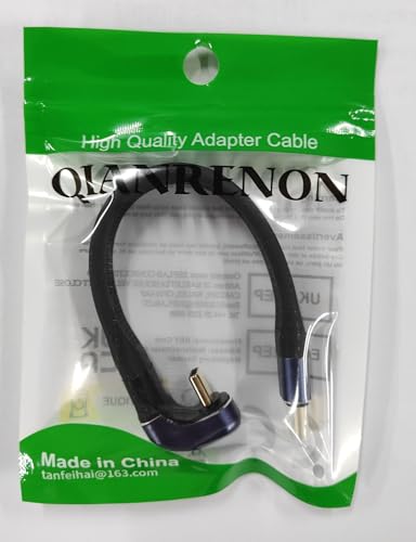 QIANRENON 240 W USB4.0 C PD U-Shape Short Cable – High-Speed 40 Gbps Data Transfer & 8 K Video Output – Compact 13 cm Design for Ultimate Portability – Durable, Tangle-Free Solution for Laptops, Smartphones, and Tablets