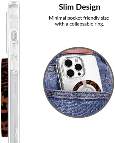 Transform Your i Phone 16, 15, 14, 13, 12 with VELVET CAVIAR’s Amethyst Purple Leopard Mag Safe-Compatible Grip – Stylish Magnetic Ring Holder & Adjustable Stand for Effortless Hands-Free Viewing, Secure Texting, and Enhanced Usability – Elevate Your Mobile Experience with Durable, Lightweight, and Customizable Accessory