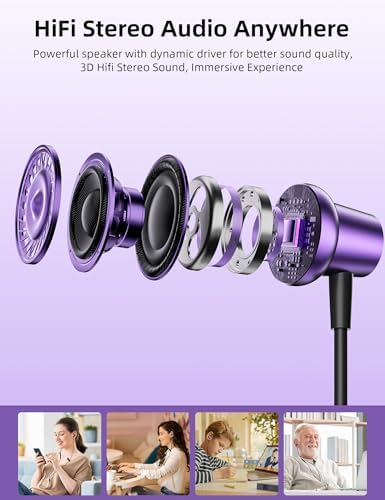 Elevate Your Audio Experience with Premium USB C Noise-Canceling In-Ear Headphones – High-Fidelity Wired Earbuds for i Phone 16 Pro Max, i Pad A16, and Android Devices – Integrated Microphone & Effortless Volume Control for Music, Calls, and Gaming – Perfect Compatibility with Samsung Galaxy Series and Google Pixel 9 – Durable Design for Long-Lasting Use and Seamless Plug-and-Play Convenience