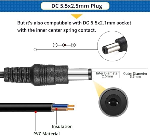 Versatile Universal Adjustable AC/DC Power Supply Adapter – 3 A, 72 W Output, 9 V to 24 V Range – Dual Connector Compatibility (5.5 x 2.1 mm & 5.5 x 2.5 mm) – Optimal Power Solution for Home Electronics with Advanced Safety Features and Global Input Voltage Support