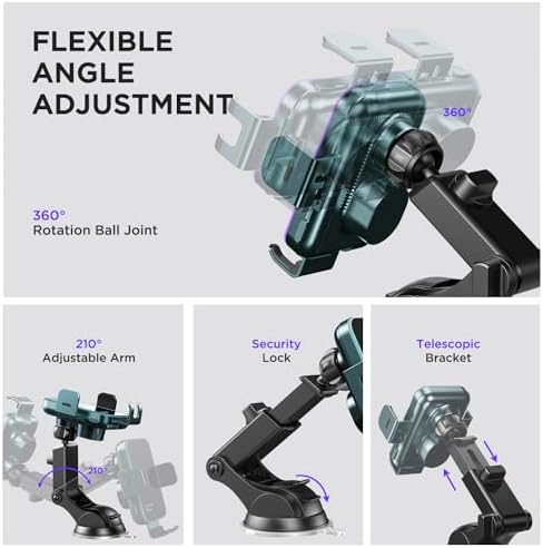 High-Speed Wireless Car Charger with Auto-Clamping Phone Mount and RGB Backlight – 15 W Qi-Compatible Charging for i Phone 15, 14, 13, 12 Mini, Pro Max, 11, XR, X, Samsung Galaxy S23 Ultra, S22, S21+ – Sleek Silver Design for Enhanced Aesthetics and Safety on the Road